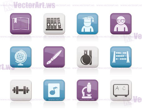 school and education icons - vector icon set