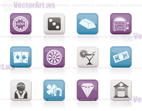 casino and gambling icons - vector icon set