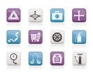 car and transportation equipment icons - vector icon set