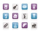 fast food and drink icons - vector icon set