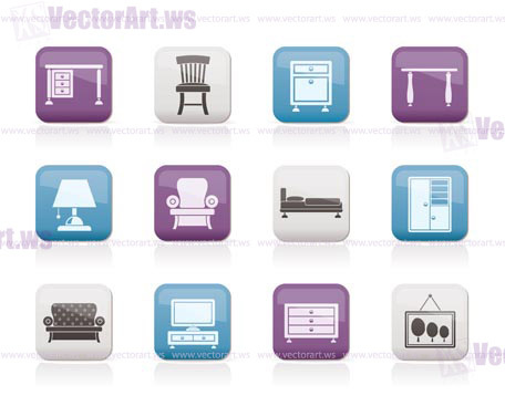 Home Equipment and Furniture icons - vector icon set