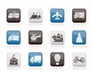 Travel and transportation icons - vector icon set