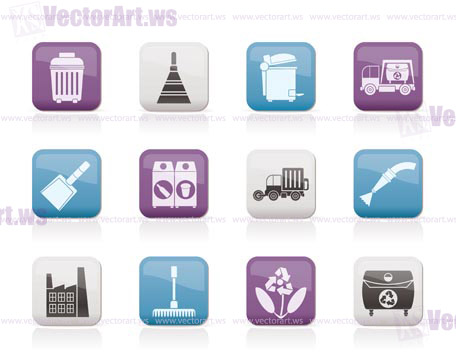 Cleaning Industry and environment Icons - vector icon set