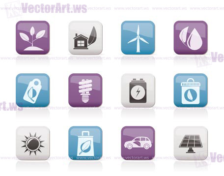 Green and Environment Icons - vector icon set