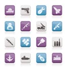 Army, weapon and arms Icons - vector icon set