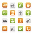 Agriculture and farming icons - vector icon set