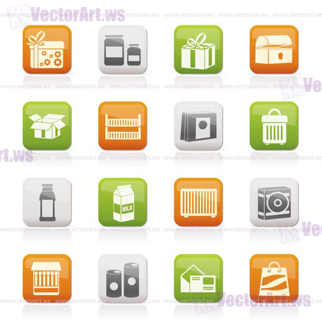 different kind of package icons - vector icon set