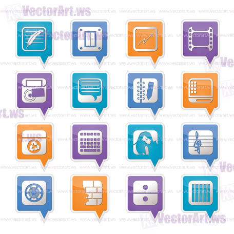 Business, Office and Mobile phone icons - Vector Icon Set