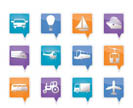 Transportation and travel icons - vector icon set