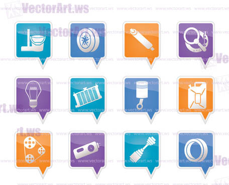 Car Parts and Services icons - Vector Icon Set 2