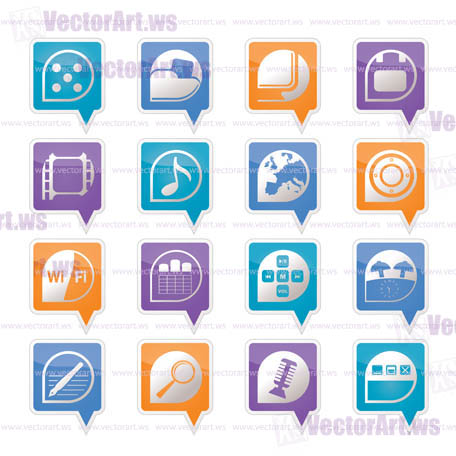 Phone Performance, Internet and Office Icons - Vector Icon Set