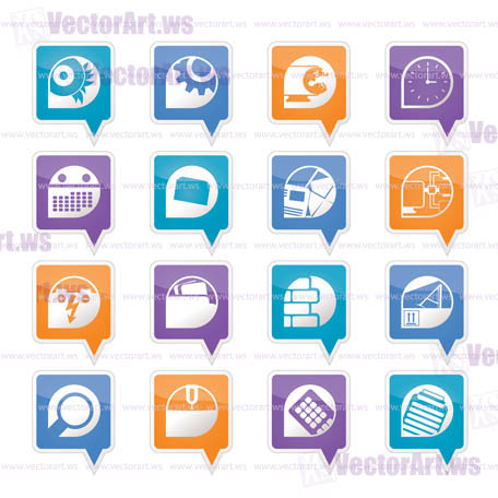 Computer, mobile phone and Internet icons -  Vector Icon Set