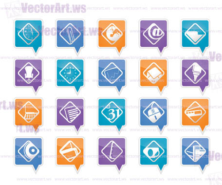 Business and Office tools icons vector icon set 2