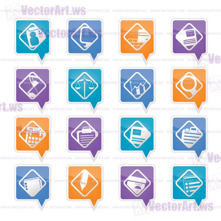 Business and office icons - vector icon set