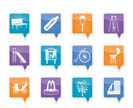 Park objects and signs icon - vector icon set