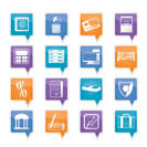 bank, business, finance and office icons vector icon set