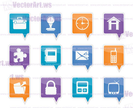 Business and office icons - vector icon set