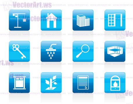 Simple Real Estate icons - Vector Icon Set