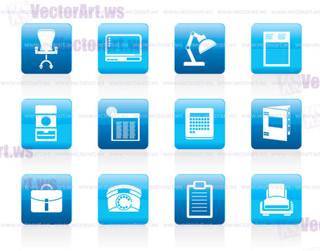 Simple Business, office and firm icons - vector icon set
