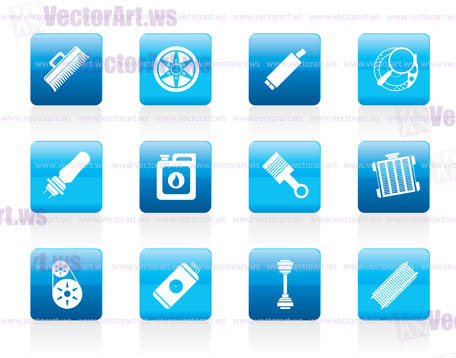 Realistic Car Parts and Services icons - Vector Icon Set 2