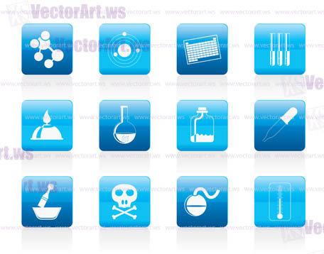 Chemistry industry icons - vector icon set