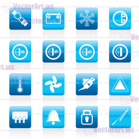 Car Dashboard icons -  vector icons set