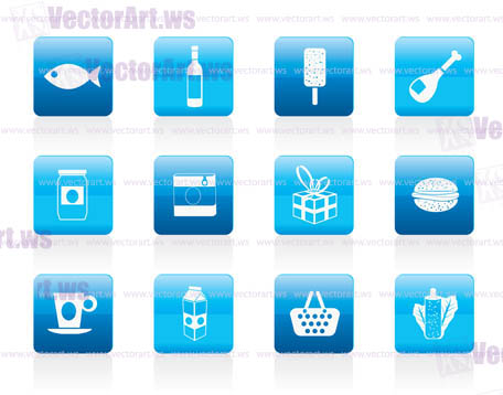 Shop, food and drink icons 1 - vector icon set