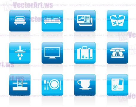 Hotel and motel icons  - Vector icon Set