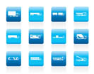different types of trucks and lorries icons - Vector icon set