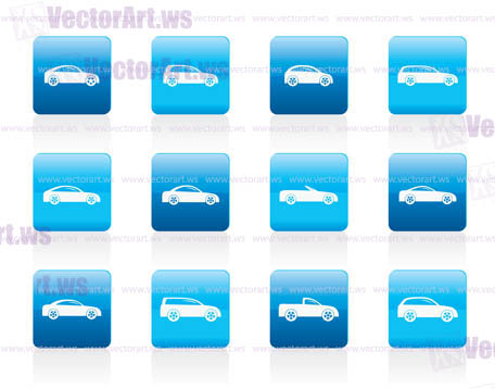 different types of cars icons - Vector icon set