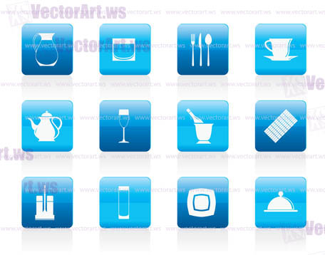 restaurant, cafe, bar and night club icons - vector icon set