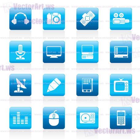 Media equipment icons - vector icon set