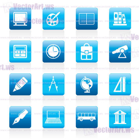 School and education icons - vector icon set