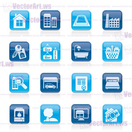 Real Estate objects and Icons - Vector Icon Set