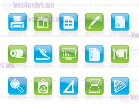 Commercial print icons - vector icon set