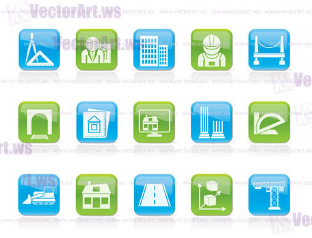 architecture and construction icons - vector icon set