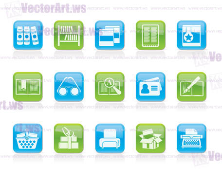 Library and books Icons - vector icon set