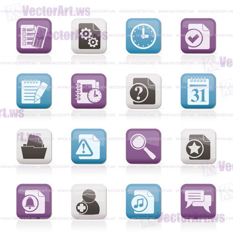 Organizer, communication and connection icons - vector icon set