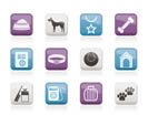 dog accessory and symbols icons - vector icon set