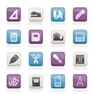 Business and office objects icons - vector icon set