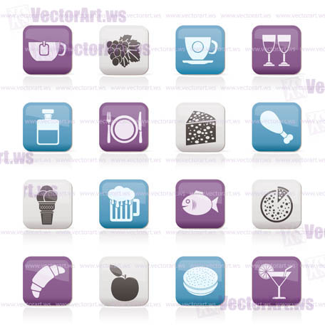 Food, Drink and beverage icons - vector icon set