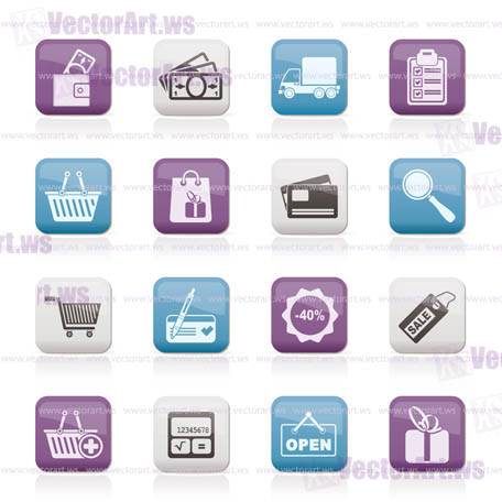 Shopping and website icons - vector icon set