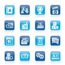 social networking and communication icons - vector icon set