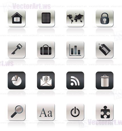 Simple Business and Internet Icons - Vector Icon Set