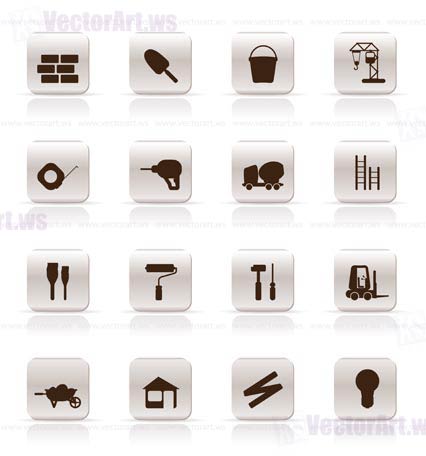 Construction and Building Icon Set. Easy To Edit Vector Image.