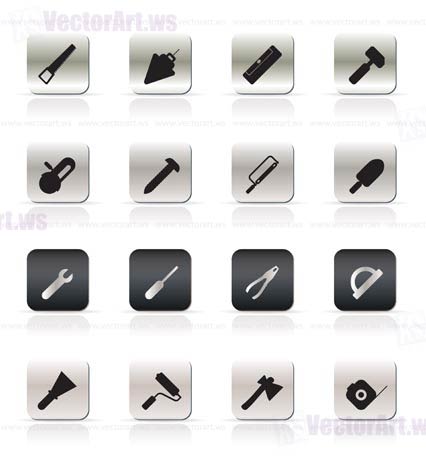 Construction and Building Tools icons - Vector Icon Set