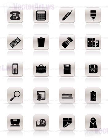 Simple Office tools Icons vector icon set 3