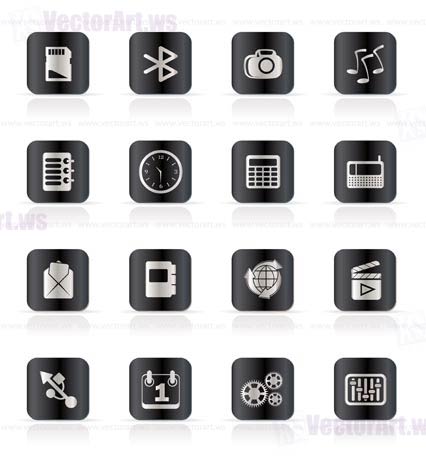 Phone  Performance, Internet and Office Icons - Vector Icon Set