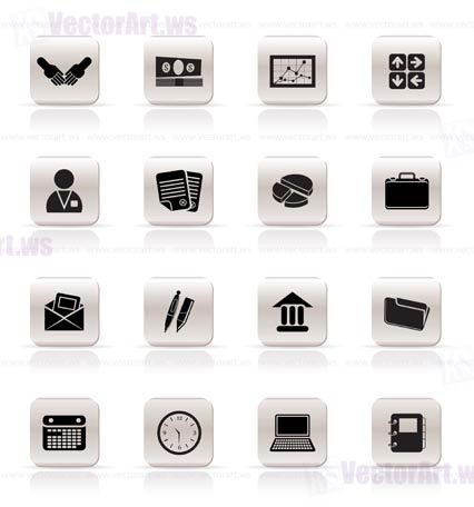 Simple Business and office icons - Vector Icon Set