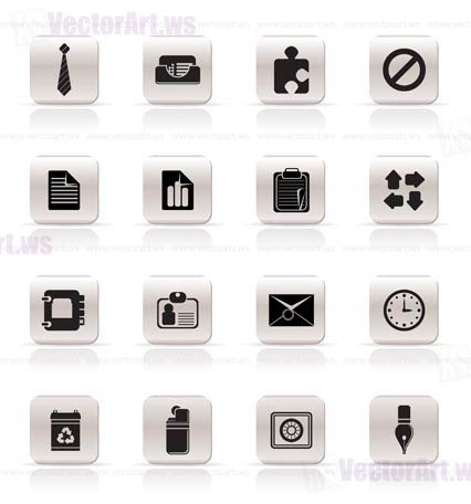 Simple Business and Office Icons - Vector Icon Set